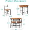imageBest Choice Products 3Piece Modern Dining Set Space Saving Dinette for Kitchen Dining Room Small Space wSteel Frame Builtin Storage Rack  Medium BrownBlackMedium BrownBlack