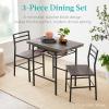 imageBest Choice Products 3Piece Modern Dining Set Space Saving Dinette for Kitchen Dining Room Small Space wSteel Frame Builtin Storage Rack  Medium BrownBlackBlackBlack