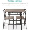 imageBest Choice Products 3Piece Modern Dining Set Space Saving Dinette for Kitchen Dining Room Small Space wSteel Frame Builtin Storage Rack  Medium BrownBlackGrayBlack