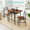 imageBest Choice Products 3Piece Modern Dining Set Space Saving Dinette for Kitchen Dining Room Small Space wSteel Frame Builtin Storage Rack  Medium BrownBlackMedium BrownBlack