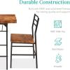 imageBest Choice Products 3Piece Modern Dining Set Space Saving Dinette for Kitchen Dining Room Small Space wSteel Frame Builtin Storage Rack  Medium BrownBlackMedium BrownBlack