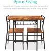 imageBest Choice Products 3Piece Modern Dining Set Space Saving Dinette for Kitchen Dining Room Small Space wSteel Frame Builtin Storage Rack  Medium BrownBlackMedium BrownBlack