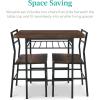 imageBest Choice Products 3Piece Modern Dining Set Space Saving Dinette for Kitchen Dining Room Small Space wSteel Frame Builtin Storage Rack  Medium BrownBlackDark BrownBlack