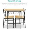 imageBest Choice Products 3Piece Modern Dining Set Space Saving Dinette for Kitchen Dining Room Small Space wSteel Frame Builtin Storage Rack  Medium BrownBlackNaturalBlack