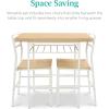 imageBest Choice Products 3Piece Modern Dining Set Space Saving Dinette for Kitchen Dining Room Small Space wSteel Frame Builtin Storage Rack  Medium BrownBlackNaturalWhite