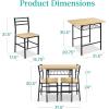 imageBest Choice Products 3Piece Modern Dining Set Space Saving Dinette for Kitchen Dining Room Small Space wSteel Frame Builtin Storage Rack  Medium BrownBlackNaturalBlack