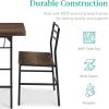 imageBest Choice Products 3Piece Modern Dining Set Space Saving Dinette for Kitchen Dining Room Small Space wSteel Frame Builtin Storage Rack  Medium BrownBlackDark BrownBlack