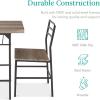 imageBest Choice Products 3Piece Modern Dining Set Space Saving Dinette for Kitchen Dining Room Small Space wSteel Frame Builtin Storage Rack  Medium BrownBlackGrayBlack