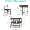 imageBest Choice Products 3Piece Modern Dining Set Space Saving Dinette for Kitchen Dining Room Small Space wSteel Frame Builtin Storage Rack  Medium BrownBlackDark BrownBlack