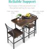 imageBest Choice Products 3Piece Modern Dining Set Space Saving Dinette for Kitchen Dining Room Small Space wSteel Frame Builtin Storage Rack  Medium BrownBlackDark BrownBlack