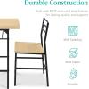 imageBest Choice Products 3Piece Modern Dining Set Space Saving Dinette for Kitchen Dining Room Small Space wSteel Frame Builtin Storage Rack  Medium BrownBlackNaturalBlack