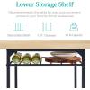imageBest Choice Products 3Piece Modern Dining Set Space Saving Dinette for Kitchen Dining Room Small Space wSteel Frame Builtin Storage Rack  Medium BrownBlackNaturalBlack
