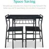 imageBest Choice Products 3Piece Modern Dining Set Space Saving Dinette for Kitchen Dining Room Small Space wSteel Frame Builtin Storage Rack  Medium BrownBlackBlackBlack