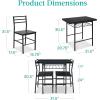 imageBest Choice Products 3Piece Modern Dining Set Space Saving Dinette for Kitchen Dining Room Small Space wSteel Frame Builtin Storage Rack  Medium BrownBlackBlackBlack