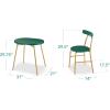 imageBest Choice Products 3Piece Modern Oval Dining Table Set Small Kitchen Dinette w 2 Chairs Metal Frame Curved Backrests  GrayBlackDark GreenGold