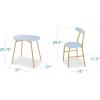 imageBest Choice Products 3Piece Modern Oval Dining Table Set Small Kitchen Dinette w 2 Chairs Metal Frame Curved Backrests  GrayBlackLight BlueGold