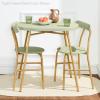 imageBest Choice Products 3Piece Modern Oval Dining Table Set Small Kitchen Dinette w 2 Chairs Metal Frame Curved Backrests  GrayBlackLight BlueGold