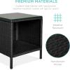 imageBest Choice Products 3Piece Outdoor Wicker Conversation Bistro Set Space Saving Patio Furniture for Garden wSide Table  GrayNavyBlackDeep Burgundy