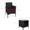 imageBest Choice Products 3Piece Outdoor Wicker Conversation Bistro Set Space Saving Patio Furniture for Garden wSide Table  GrayNavyBlackDeep Burgundy