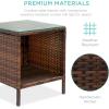 imageBest Choice Products 3Piece Outdoor Wicker Conversation Bistro Set Space Saving Patio Furniture for Garden wSide Table  GrayNavyBrownMidnight Green