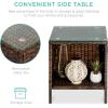imageBest Choice Products 3Piece Outdoor Wicker Conversation Bistro Set Space Saving Patio Furniture for Garden wSide Table  GrayNavyBrownMidnight Green