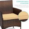 imageBest Choice Products 3Piece Outdoor Wicker Conversation Bistro Set Space Saving Patio Furniture for Garden wSide Table  GrayNavyBrownTan
