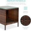 imageBest Choice Products 3Piece Outdoor Wicker Conversation Bistro Set Space Saving Patio Furniture for Garden wSide Table  GrayNavyBrownTan