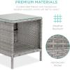 imageBest Choice Products 3Piece Outdoor Wicker Conversation Bistro Set Space Saving Patio Furniture for Garden wSide Table  GrayNavyGrayBlack