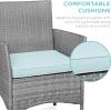 imageBest Choice Products 3Piece Outdoor Wicker Conversation Bistro Set Space Saving Patio Furniture for Garden wSide Table  GrayNavyGrayPastel Blue