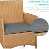 imageBest Choice Products 3Piece Outdoor Wicker Conversation Bistro Set Space Saving Patio Furniture for Garden wSide Table  GrayNavyNaturalGray