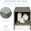 imageBest Choice Products 3Piece Outdoor Wicker Conversation Bistro Set Space Saving Patio Furniture for Garden wSide Table  GrayNavyTaupePistachio