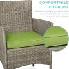 imageBest Choice Products 3Piece Outdoor Wicker Conversation Bistro Set Space Saving Patio Furniture for Garden wSide Table  GrayNavyTaupePistachio