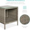 imageBest Choice Products 3Piece Outdoor Wicker Conversation Bistro Set Space Saving Patio Furniture for Garden wSide Table  GrayNavyTaupeSlate Green