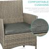 imageBest Choice Products 3Piece Outdoor Wicker Conversation Bistro Set Space Saving Patio Furniture for Garden wSide Table  GrayNavyTaupeSlate Green