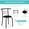 imageBest Choice Products 3Piece Wooden Round Table ampamp Chair Set for Kitchen Dining Room Compact Space wSteel Frame Builtin Wine Rack  BlackBrownBlack