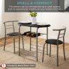 imageBest Choice Products 3Piece Wooden Round Table ampamp Chair Set for Kitchen Dining Room Compact Space wSteel Frame Builtin Wine Rack  BlackBrownBlack