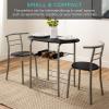 imageBest Choice Products 3Piece Wooden Round Table ampamp Chair Set for Kitchen Dining Room Compact Space wSteel Frame Builtin Wine Rack  BlackBrownBlackSilver