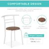 imageBest Choice Products 3Piece Wooden Round Table ampamp Chair Set for Kitchen Dining Room Compact Space wSteel Frame Builtin Wine Rack  BlackBrownWhiteBrown