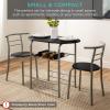 imageBest Choice Products 3Piece Wooden Round Table ampamp Chair Set for Kitchen Dining Room Compact Space wSteel Frame Builtin Wine Rack  BlackBrownWhiteBrown