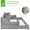 imageBest Choice Products 3Tier Fir Wood Raised Garden Bed Planter Kit for Plants Herbs Vegetables Outdoor Gardening wStackable ampamp Flat Arrangement Easy Assembly  NaturalGray