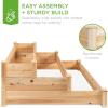 imageBest Choice Products 3Tier Fir Wood Raised Garden Bed Planter Kit for Plants Herbs Vegetables Outdoor Gardening wStackable ampamp Flat Arrangement Easy Assembly  NaturalNatural