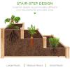 imageBest Choice Products 3Tier Fir Wood Raised Garden Bed Planter Kit for Plants Herbs Vegetables Outdoor Gardening wStackable ampamp Flat Arrangement Easy Assembly  NaturalNatural