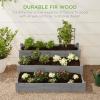 imageBest Choice Products 3Tier Fir Wood Raised Garden Bed Planter Kit for Plants Herbs Vegetables Outdoor Gardening wStackable ampamp Flat Arrangement Easy Assembly  NaturalGray