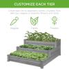 imageBest Choice Products 3Tier Fir Wood Raised Garden Bed Planter Kit for Plants Herbs Vegetables Outdoor Gardening wStackable ampamp Flat Arrangement Easy Assembly  NaturalGray