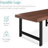 imageBest Choice Products 44in Modern Coffee Table Butcher Block Top Large Accent Table Rectangular Wood Industrial Rustic Coffee Table for Living Room w 2in Metal Legs 3in Tabletop  GrayBrown