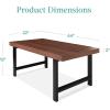 imageBest Choice Products 44in Modern Coffee Table Butcher Block Top Large Accent Table Rectangular Wood Industrial Rustic Coffee Table for Living Room w 2in Metal Legs 3in Tabletop  GrayBrown