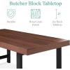 imageBest Choice Products 44in Modern Coffee Table Butcher Block Top Large Accent Table Rectangular Wood Industrial Rustic Coffee Table for Living Room w 2in Metal Legs 3in Tabletop  GrayBrown