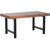 imageBest Choice Products 44in Modern Coffee Table Butcher Block Top Large Accent Table Rectangular Wood Industrial Rustic Coffee Table for Living Room w 2in Metal Legs 3in Tabletop  GrayBrown