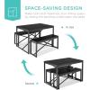 imageBest Choice Products 455in 3Piece Bench Style Dining Furniture Set 4Person SpaceSaving Dinette for Kitchen Dining Room w 2 Benches Table  Light BrownBlackBlackBlack
