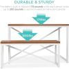 imageBest Choice Products 455in 3Piece Bench Style Dining Furniture Set 4Person SpaceSaving Dinette for Kitchen Dining Room w 2 Benches Table  Light BrownBlackBrownWhite